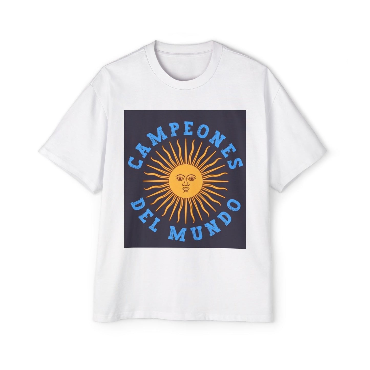 Soccer Champion Tee —Argentina  "Campeones del Mundo" Sun Front & GOAT 10 Back