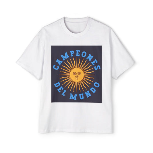 Soccer Champion Tee —Argentina  "Campeones del Mundo" Sun Front & GOAT 10 Back